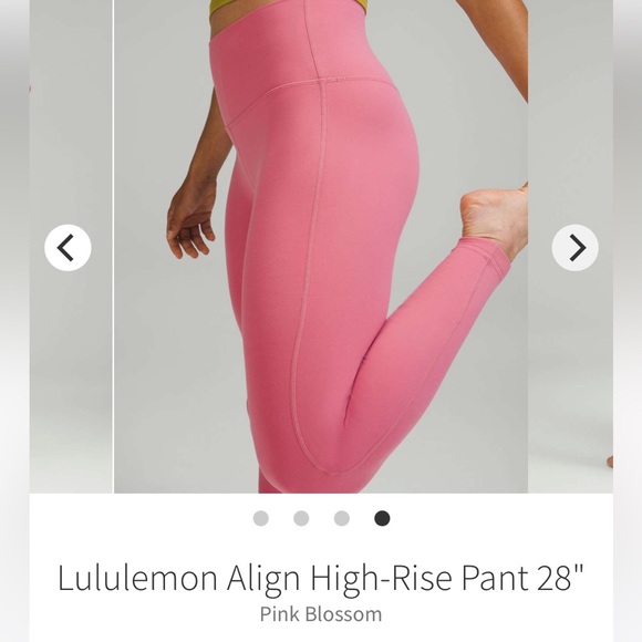 Lululemon Align High-Rise leggings Pant 28" 
Pink Blossom size 12 - Picture 3 of 3